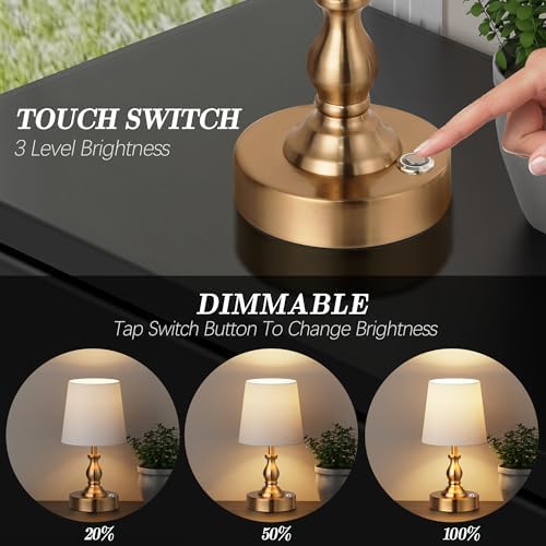 PARTPHONER Mini Cordless LED Table Lamp, 5200mAh