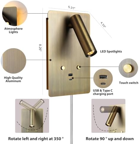 ZEROUNO Dimmable Plug-In Wall Sconce, 3000K