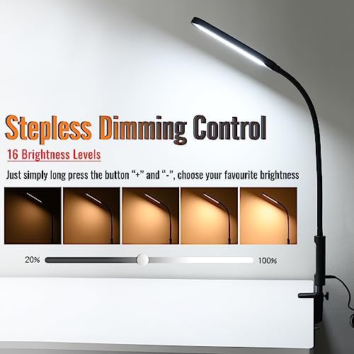 18W 3000LM Dimmable LED Clamp Desk Lamp