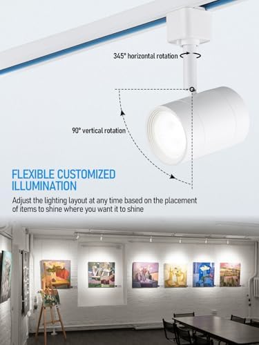 LEONLITE 4-Pack 8.5W H-Track Lighting Heads, White