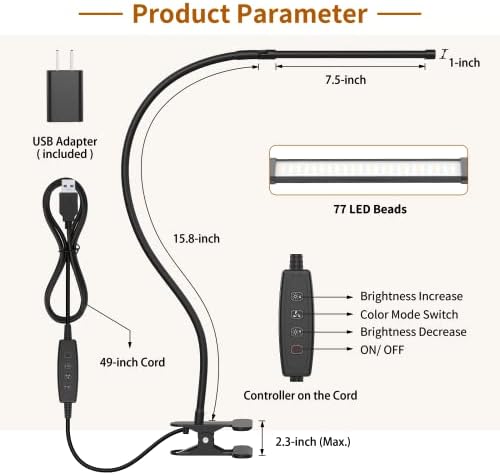 iZELL Book Light, 3 Color Modes, 10 Brightness Levels