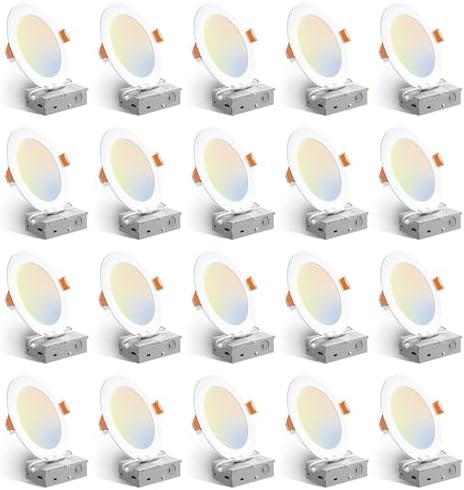 Amico 20 Pack 6 Inch LED Recessed Light