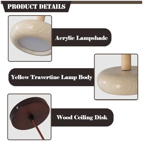 Modern Yellow Travertine LED Pendant Light