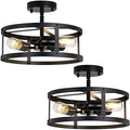 3-Light Semi Flush Mount Ceiling Light, 2 Pack