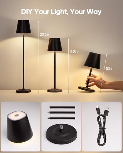 GOODEA LED Adjustable Table Lamp, 5500mAh Rechargeable