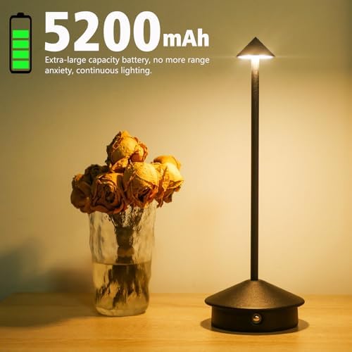 2 Pack Rechargeable Cordless LED Table Lamps, 5200mAh