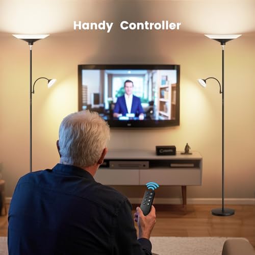 2-in-1 Dimmable Floor & Reading Lamp with Remote