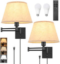 TRLIFE Wall Sconce Plug in, Remote Control Dimming 10-100% and