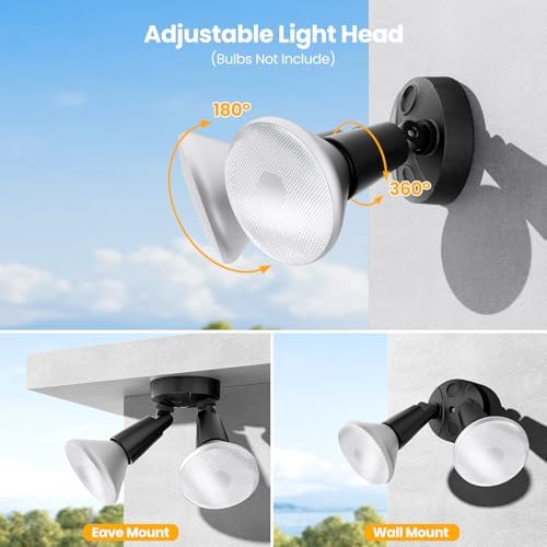 Onforu 2-Pack Adjustable Twin PAR Holder Flood Light Fixture