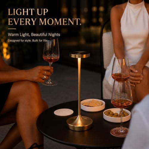 2 Pack Rechargeable Cordless LED Table Lamps, 6000mAh