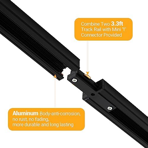 VANoopee 6.6FT H Track Lighting Rails, Black