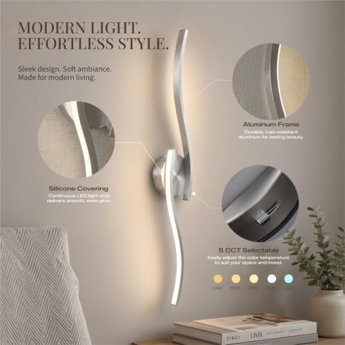 31.5 Inch LED Bathroom Vanity Light, Brushed Nickel