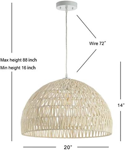 JONATHAN Y Campana 1-Light Cream Pendant Lamp