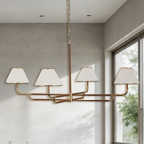 54-inch 4-Light Linen Chandelier