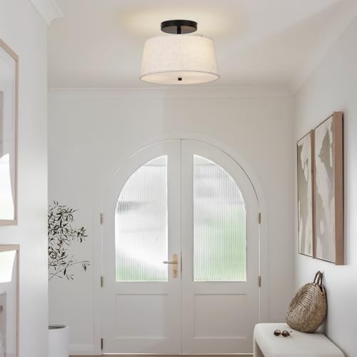 3-Light Semi Flush Mount Ceiling Light, 12.6 Inch