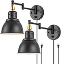 TRLIFE Dimmable Plug-in Swing Arm Wall Sconces, 2 Pack