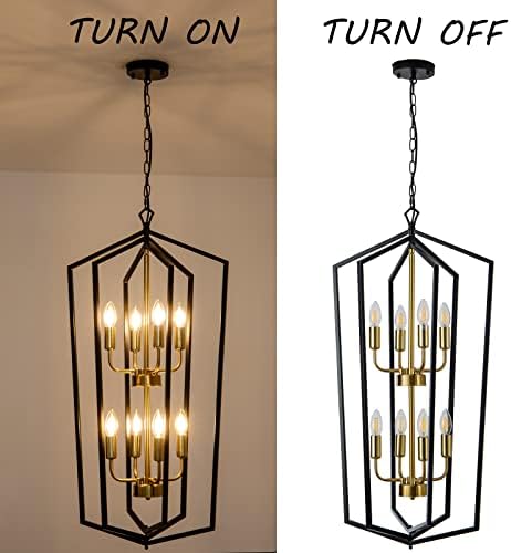Lanhall 8-Light Black Lantern Pendant Light