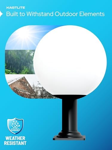 KASTLITE 18" White Acrylic Globe Post Light