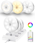 EZVALO RGB Puck Lights with Charging Station