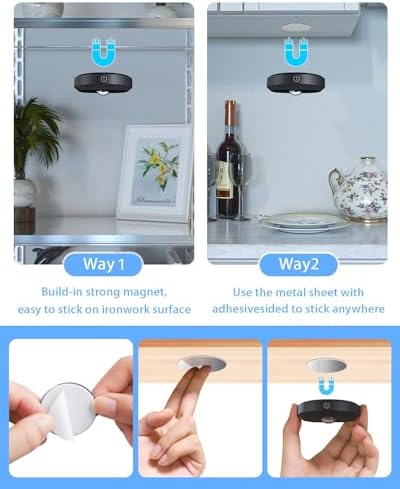 WILLED 6-Pack Rechargeable Puck Lights with Remote Control