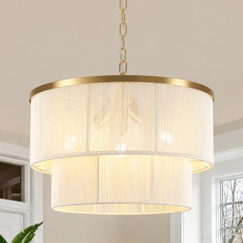 18" Hand Woven Rattan Chandelier, 3-Light