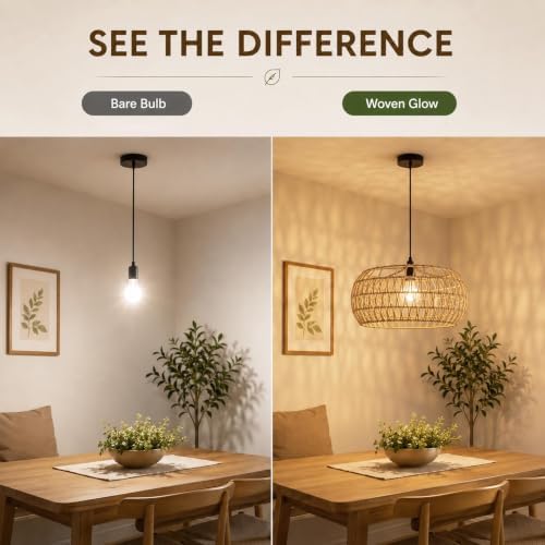 12.6 x 6.7 in Woven Rattan Lamp Shade