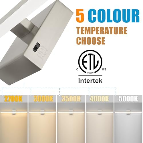 Nickel Bathroom Vanity Light Fixture 31.5'' 26W Dimmable 5CCT LED