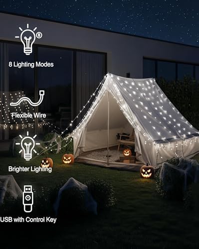 Curtain Lights for Bedroom, 300 LED 9.8ft x 9.8ft