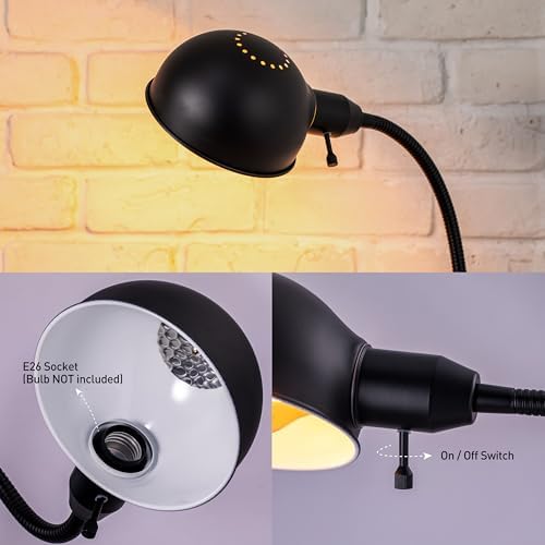 O'Bright Adjustable Floor Lamp, Black, 10-Inch Base