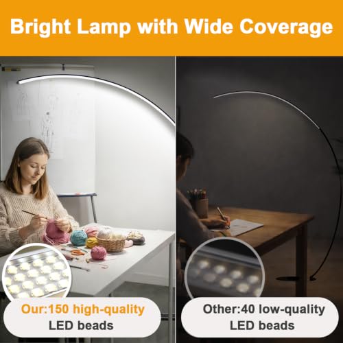 2000-Lumen Dimmable Arc Floor Lamp — Black - view 4