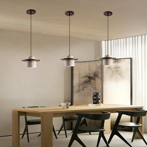 E26 Travertine Hanging Lamp, Natural Yellow