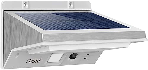iThird Solar Motion Sensor Light, Stainless Steel, Warm White