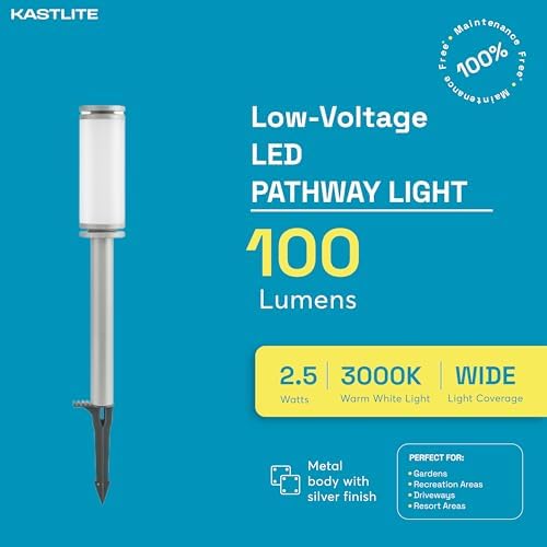 KASTLITE 2.5W LED Path Bollard Light, Silver