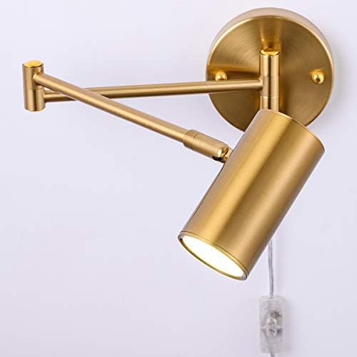 Gold Plug-in Wall Sconces, Set of 2