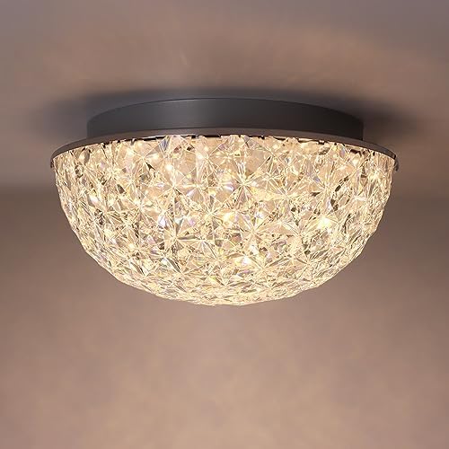DAKASON 12in LED Crystal Chandelier, 3CCT