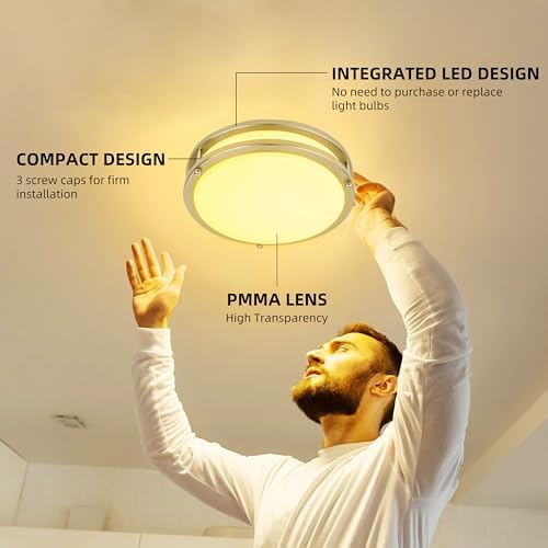 hykolity 13 Inch Flush Mount LED Ceiling Light, 5CCT