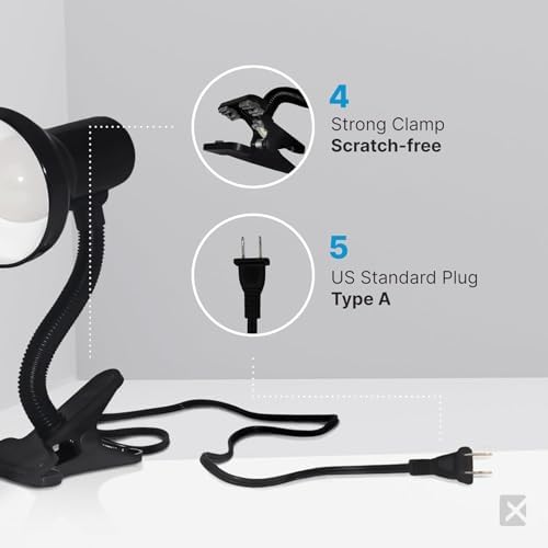 Xtricity LED Clip-On Desk Lamp, Black
