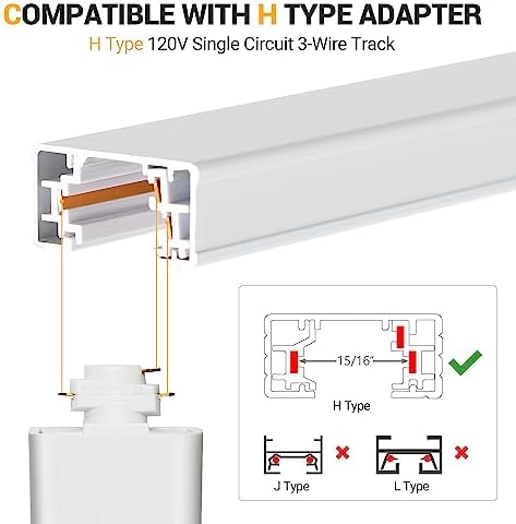 VANoopee 6.6FT H Track Lighting Rails Kit, White