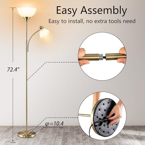 Dimmable Floor Lamp with 9W and 5W LED Bulbs
