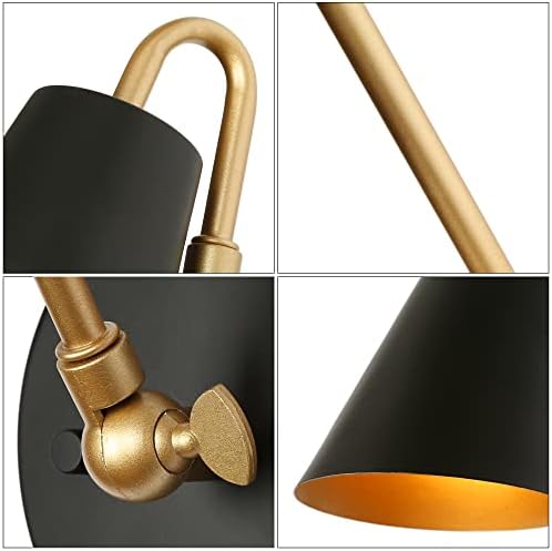 ZEVNI Modern Swing Arm Wall Lamp, Black