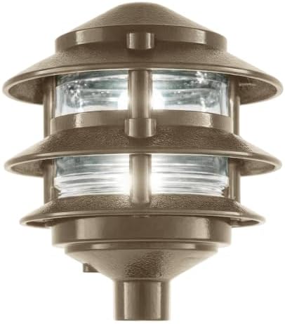 Greenfield 120V 3-Tier LED Outdoor Pathway Light, Bronze