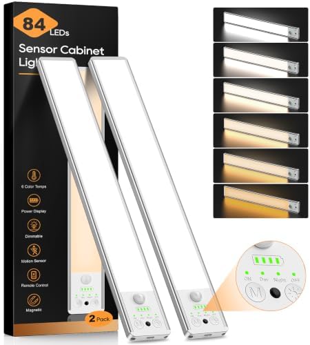 10.5 Inch Rechargeable Motion Sensor Under Cabinet Lights, 2 Pack