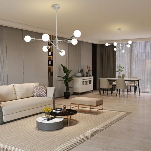 Brushed Nickel 6-Light Modern Chandelier