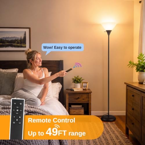 Coucrek Torchiere Floor Lamp for Living Room