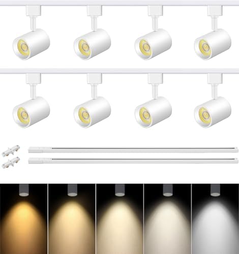 VANoopee 5-Color 8-Light LED Track Lighting Kit, White