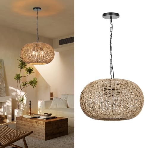 Arturesthome 3-Light Natural Rattan Pendant Light