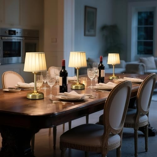 Mini Cordless Table Lamp, 5000mAh, Fabric Shade