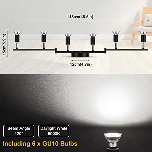 Ascher 6-Light LED Track Lighting Kit, Black