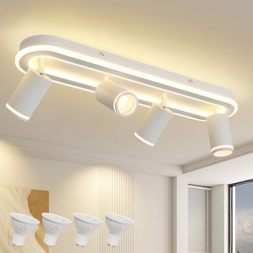 4-Light LED Track Lighting Spotlight Kit, White