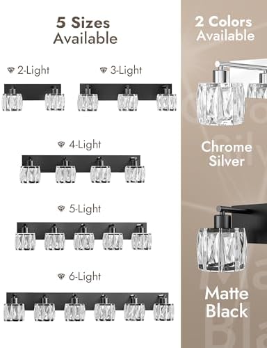 VOLISUN 3-Light Matte Black Vanity Light